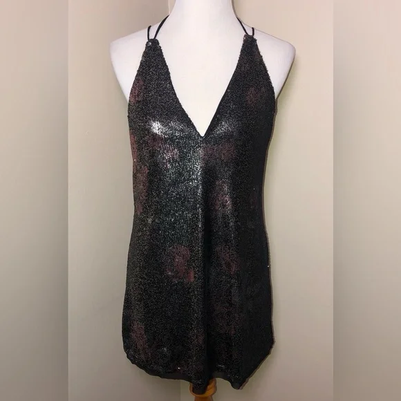 NWT Free People Sequined Mini Dress,Size-Small - Picture 3 of 9